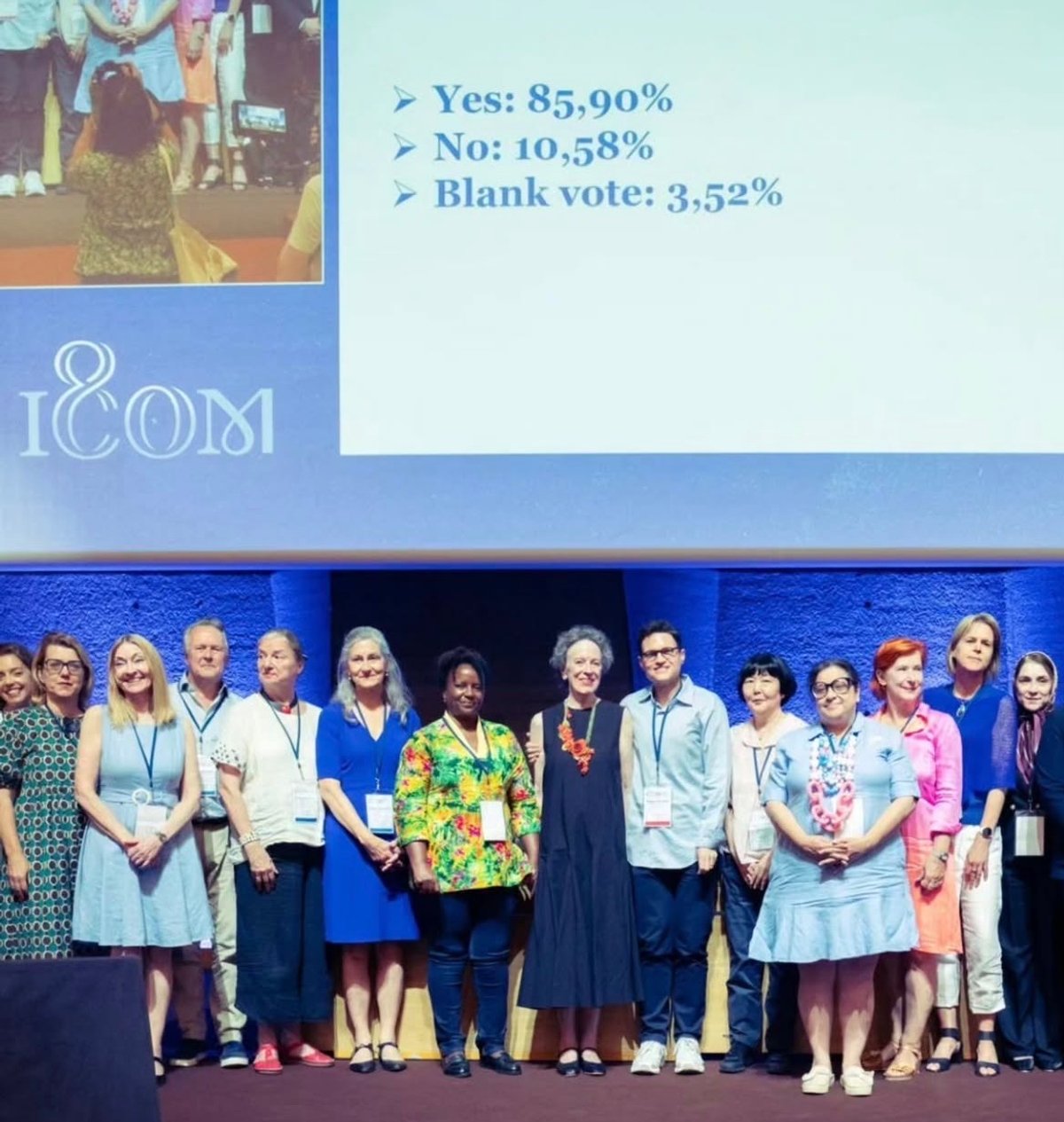 Le vote du nouveau Code de déontologie pour les musées lors de la 41e Assemblée générale ordinaire de l'ICOM à l’UNESCO, à Paris, le 25 juin 2026. Instagram ICOM