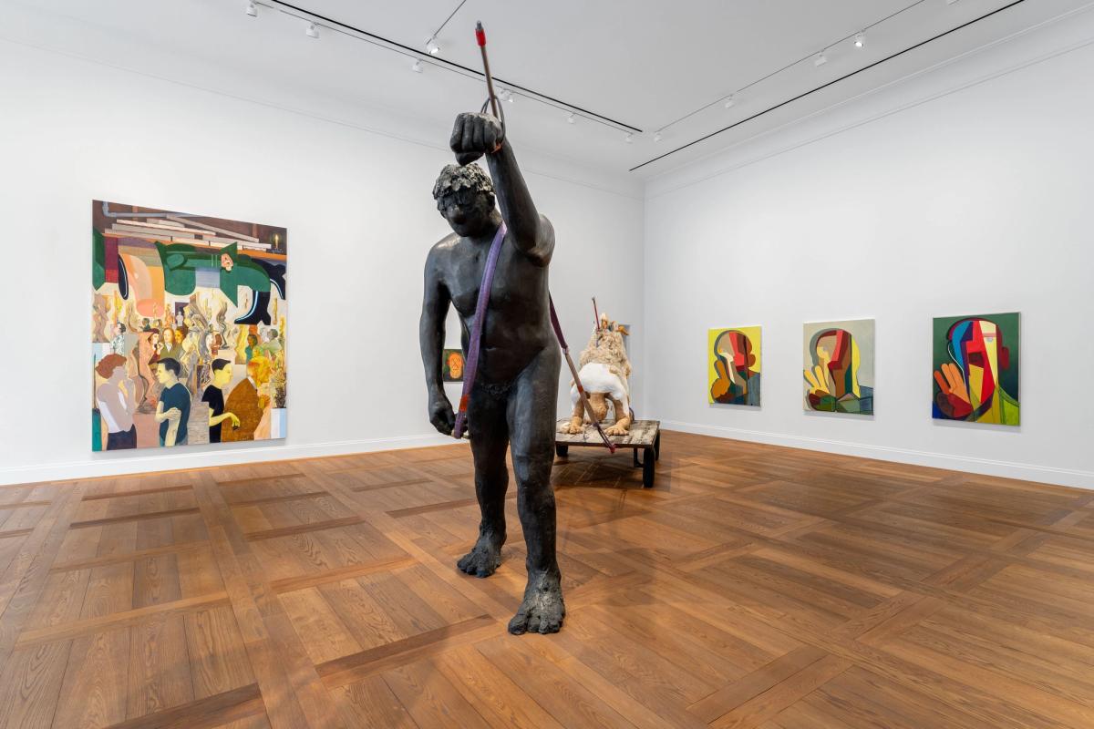 Vue de l’exposition « Nicole Eisenman. With, and, of, on Sculpture » chez Hauser & Wirth Paris, 2024. © Nicole Eisenman. Courtesy de l’artiste et Hauser & Wirth. Photo : Nicolas Brasseur