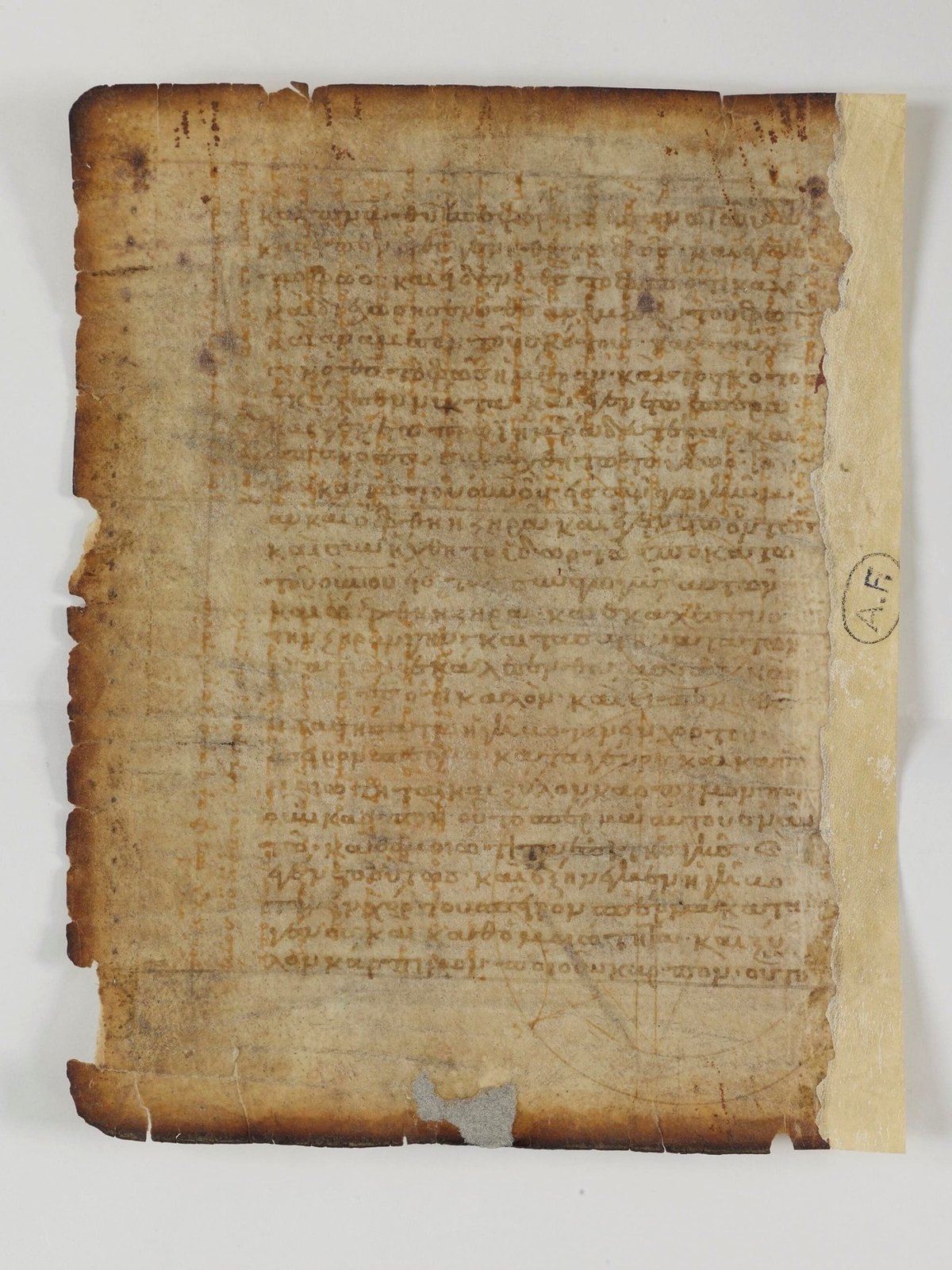 Le feuillet retrouvé du palimpseste d’Archimède. © Musée des Beaux-Arts de Blois. Photo : IRHT-CNRS