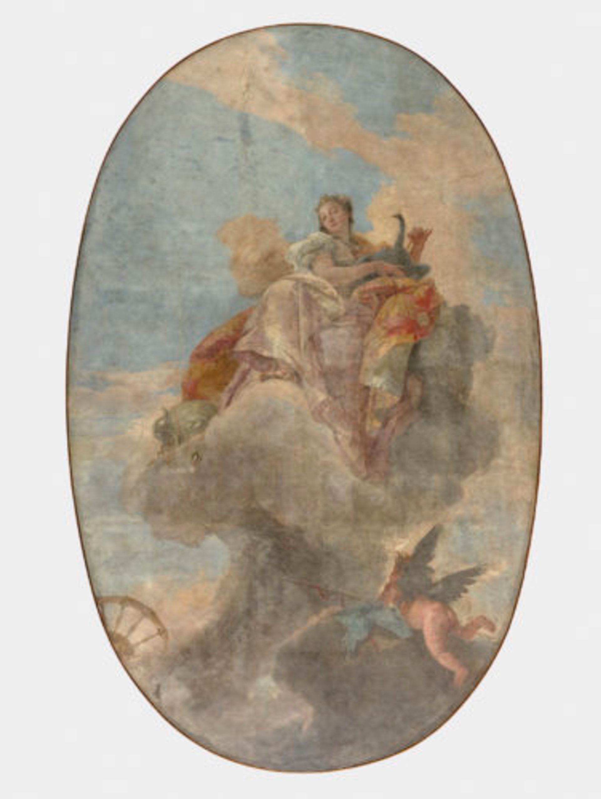 Giambattista Tiepolo, Junon au milieu des nuées, vers 1735, fresque transposée sur toile et montée sur bois, 350 x 210 cm, Paris, Musée du Louvre. Photo : Hervé Lewandowski D.R.