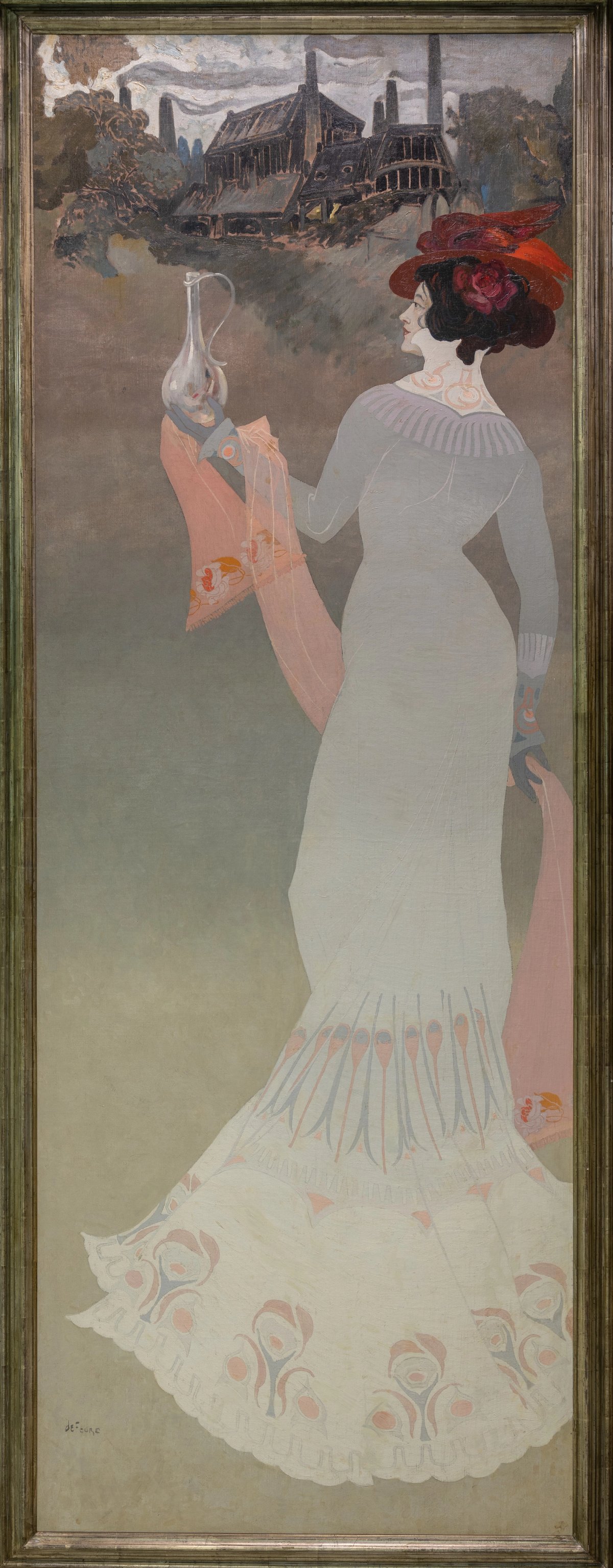Georges de Feure, La Verrerie (panneau décoratif pour le pavillon Bing), 1900, huile sur toile, 269 x 102 cm. © Musée d’Orsay. Photo Sophie Crépy