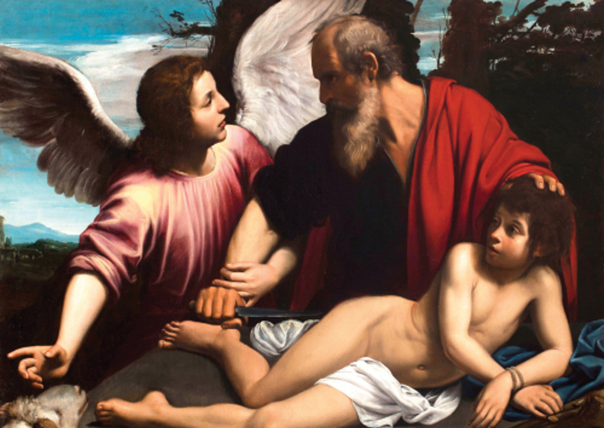 Giuseppe Vermiglio, Le Sacrifice d’Isaac, vers1610 - 1618, huile sur toile. © Galerie Giammarco Cappuzzo Fine Art