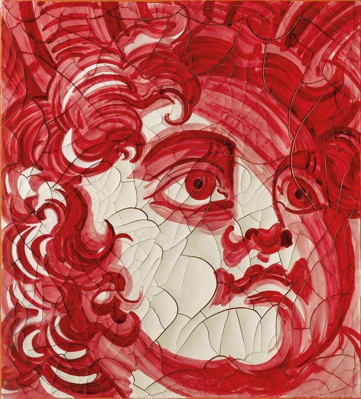 Adriana Varejão, Anjo encarnado (Ange incarné), 2025, huile et plâtre sur toile. © Adriana Varejão. Photo Vicente de Mello.