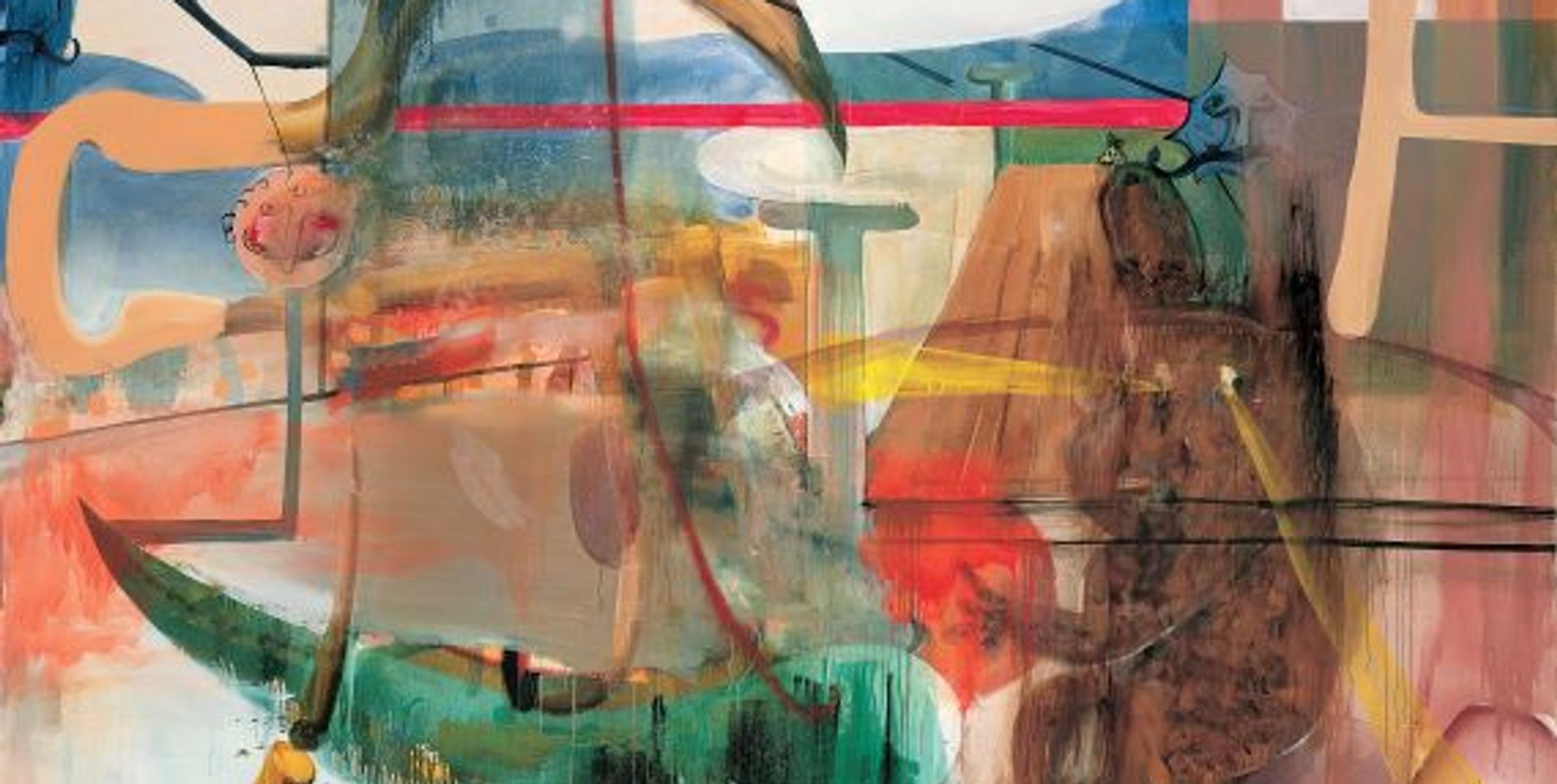 Albert Oehlen, Sohn von Hundescheisse,  1999, huile sur toile, 278 cm x 359 cm. Photo : Archive de la Galerie Max Hetzler,  Berlin et Paris. © Albert Oehlen