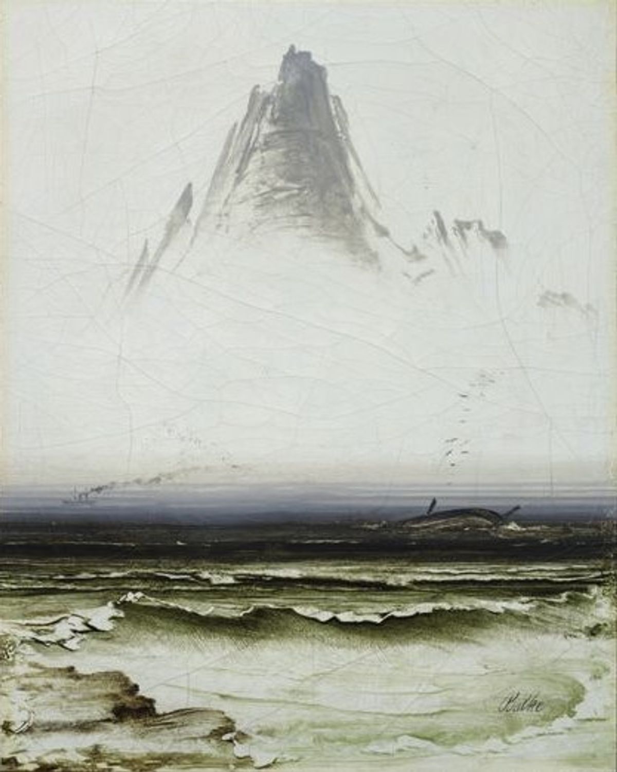 Peder Balke, Stetind in Fog (Le Mont Stetind dans le brouillard), vers 1860, huile sur toile, Oslo, Nasjonalmuseet. Courtesy du Nasjonalmuseet, Oslo. Photo Frode Larsen