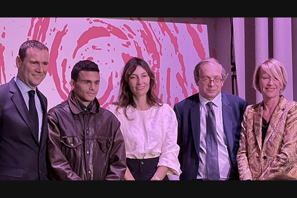 Alexandre Ricard, Boris Kurdi, Lilou Vidal, Laurent Le Bon et Colette Barbier lors de la remise du 22e Prix Fondation Pernod Ricard le 22 octobre à Paris. Photo : Philippe Régnier