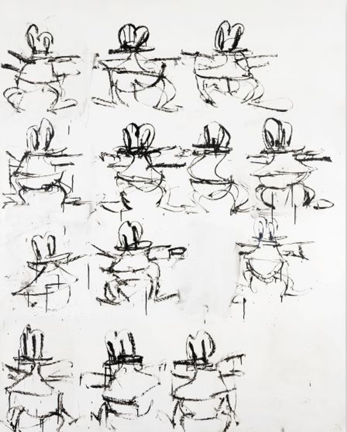 Joyce Pensato, Bring in “Da” Donald’s, 2001, émail sur toile. © Joyce Pensato, courtesy galerie Anne de Villepoix