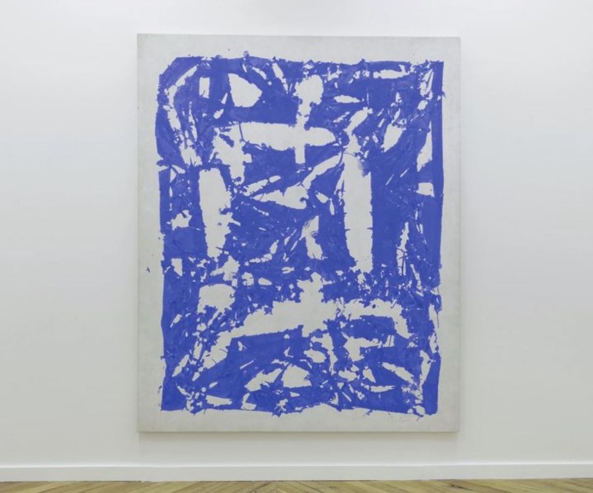 Simon Hantaï, Tabula bleu, 1981, acrylique sur toile. Courtesy de l’artiste et du Frac Auvergne