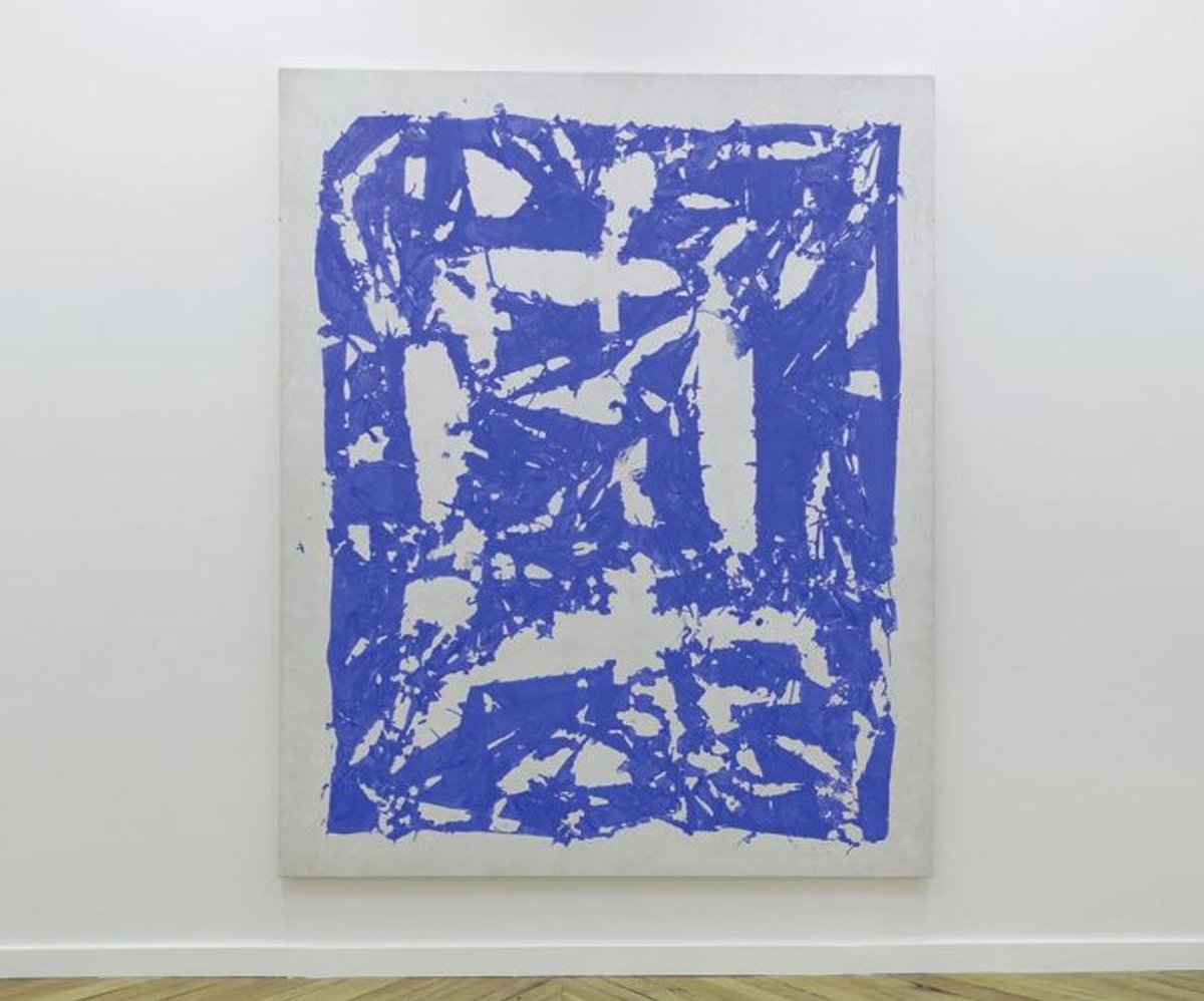 Simon Hantaï, Tabula bleu, 1981, acrylique sur toile. Courtesy de l’artiste et du Frac Auvergne