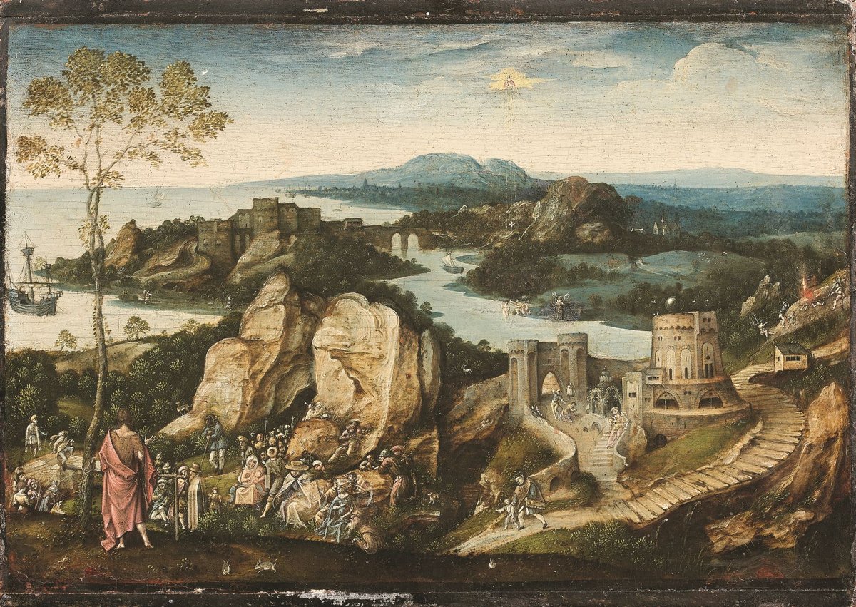 Entourage de Joachim Patinir, La Prédication de saint Jean Baptiste, vers 1550, huile sur panneau. Est. 60000-80000 euros. Courtesy Ivoire Angers