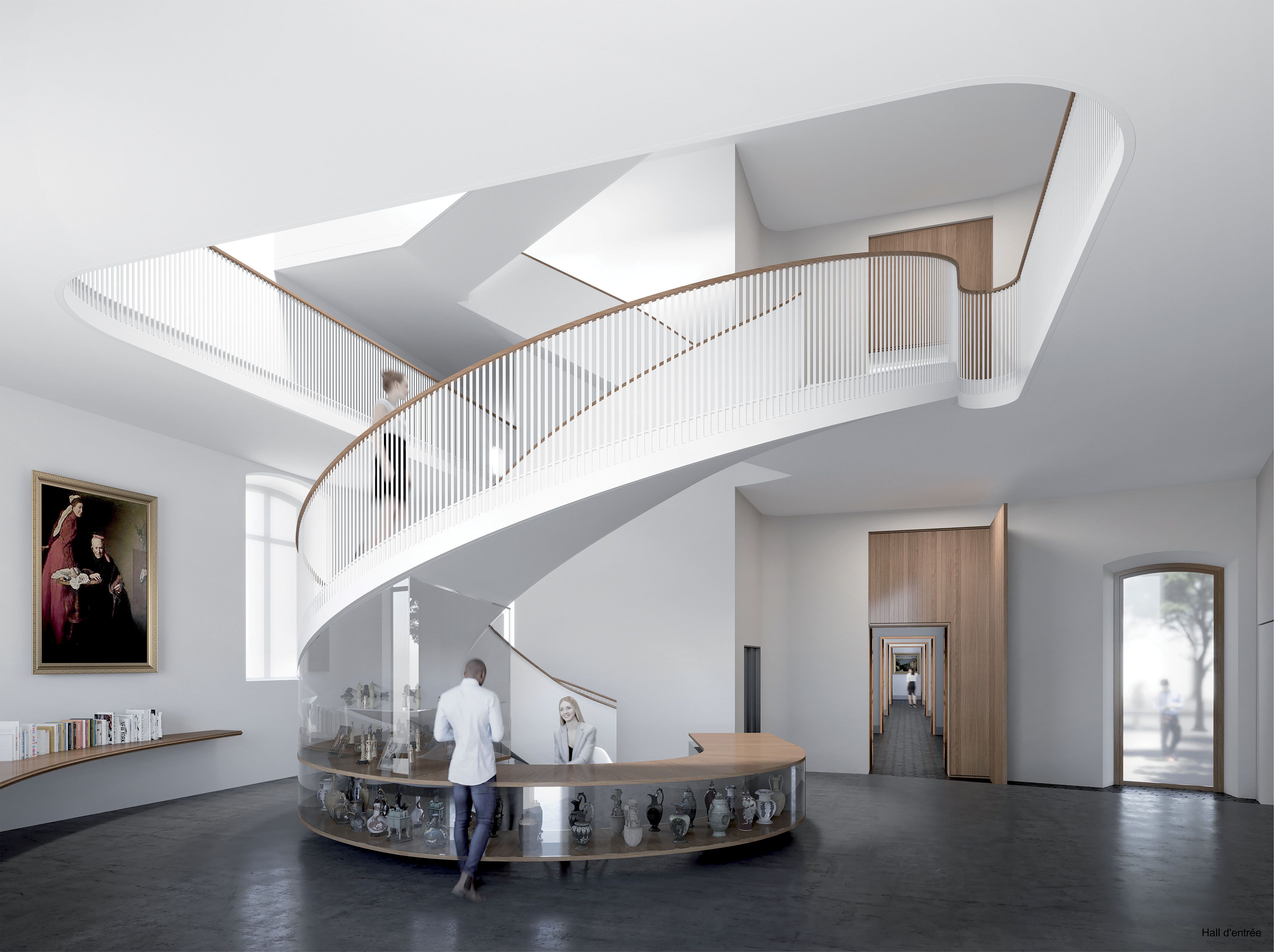 Vue de l’intérieur du musée des beaux-arts de Draguignan, avec son nouvel escalier hélicoïdal. © Brochet-Lajus-Pueyo