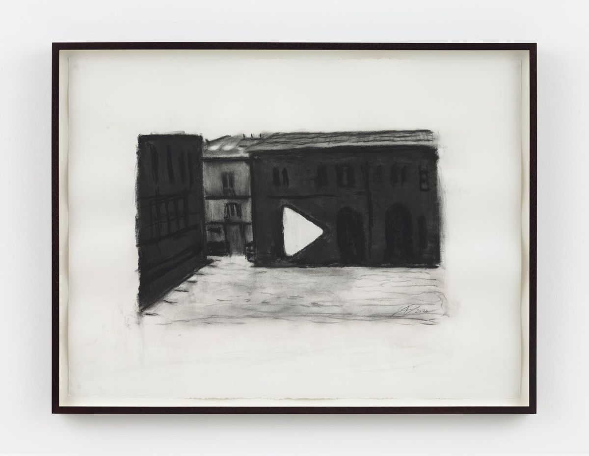 Luc Tuymans, Italy, 2020, fusain sur papier. © Luc Tuymans. Courtesy David Zwirner