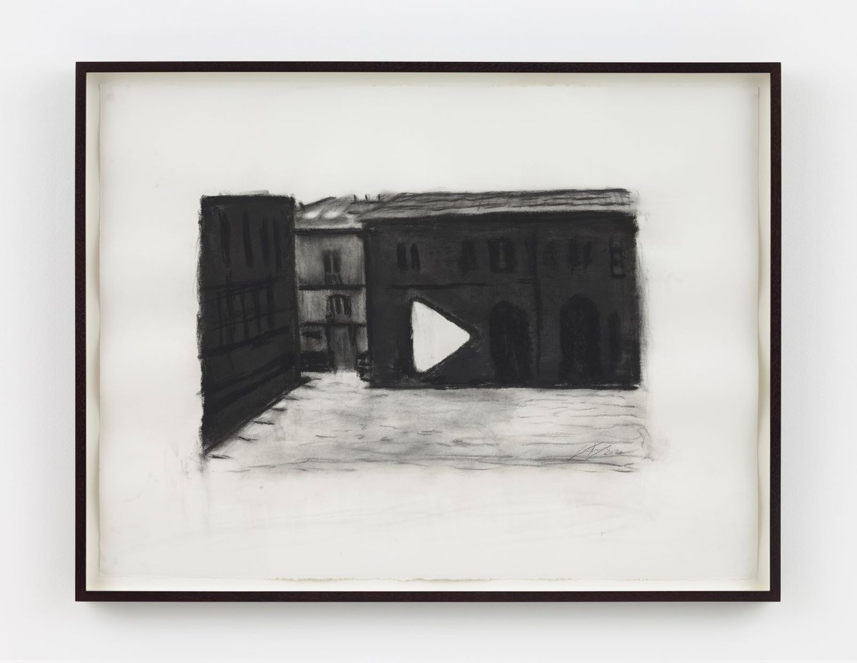 Luc Tuymans, Italy, 2020, fusain sur papier. © Luc Tuymans. Courtesy David Zwirner