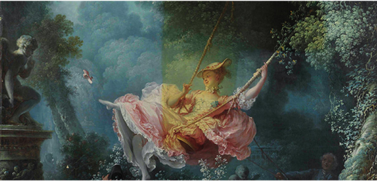 Jean-Honoré Fragonard, Les Hasards heureux de l’escarpolette (vers 1768). © Wallace Collection, London