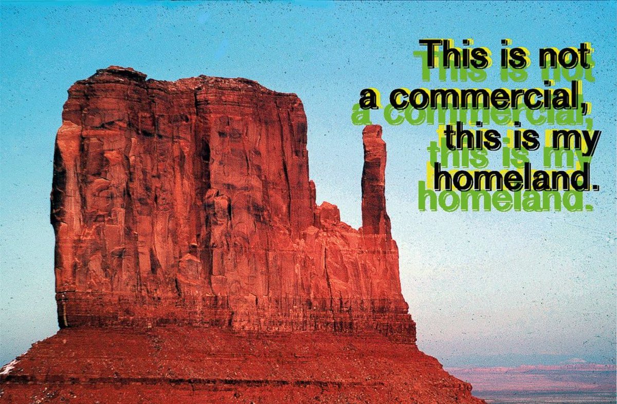 Hulleah Tsinhnahjinnie, This is not a commercial, this is my homeland, 1998, impression lambda platine. © Hulleah Tsinhnahjinnie