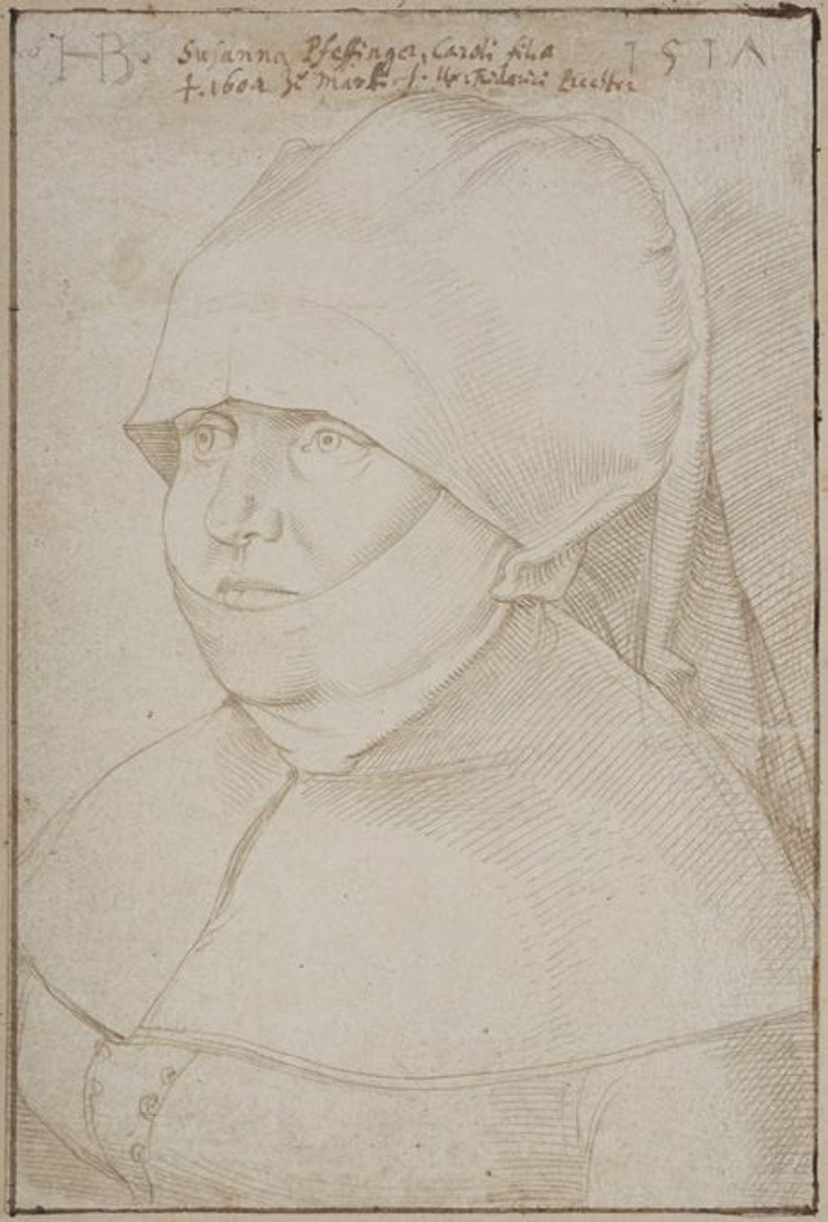 Hans Baldung Grien, Portrait de Susanna Pfeffinger, épouse de Friedrich Prechter, en buste de trois-quarts vers la gauche, 1517, pointe d’argent sur papier, est. 1,5-3 million(s) d’euros. © Beaussant Lefèvre & Associés