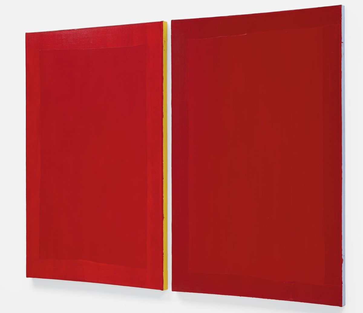 Mary Heilmann, Chinatown, 1976, diptyque, acrylique sur toile. Collection Ursula Hauser, Suisse. Photo : Stephen White. Courtesy of Mary Heilmann, 303 Gallery and Hauser & Wirth