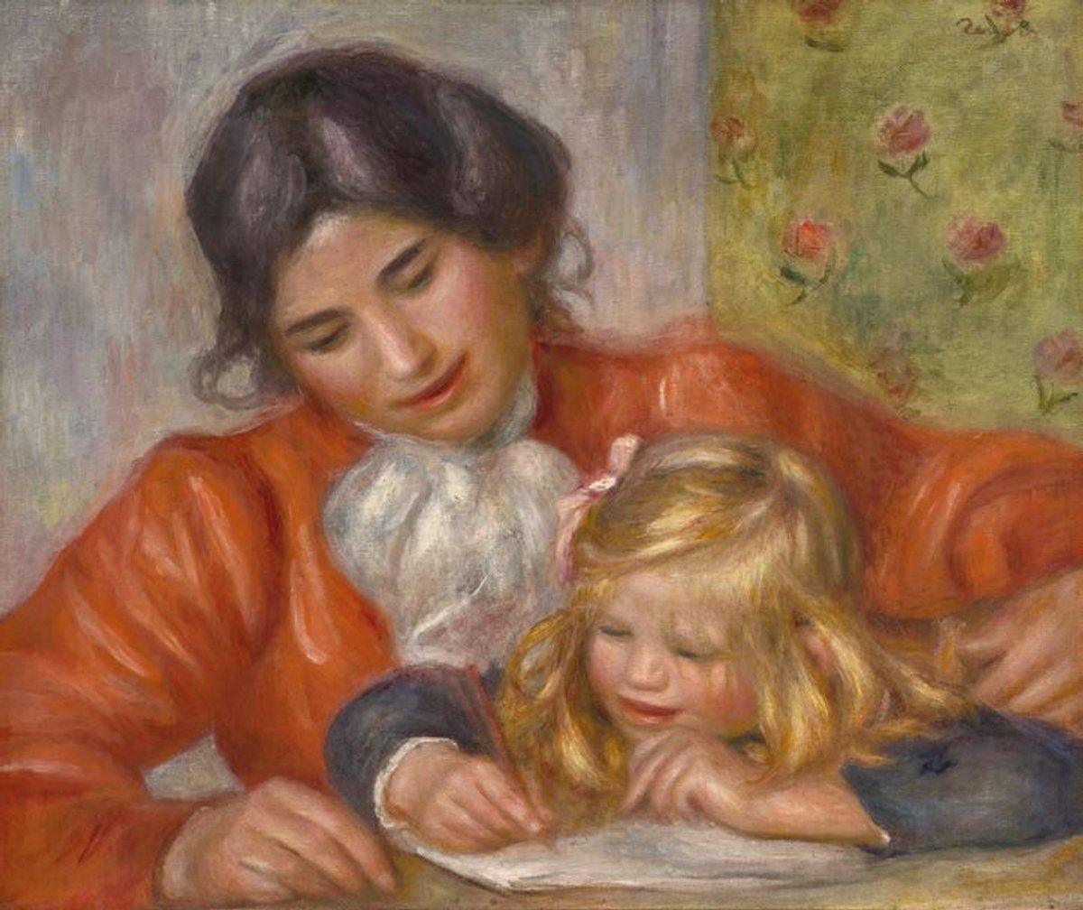 Pierre-Auguste Renoir, La Leçon d’écriture, vers 1905, huile sur toile (est. 2-3 millions d’euros). © Christie’s Images Ltd. 2025