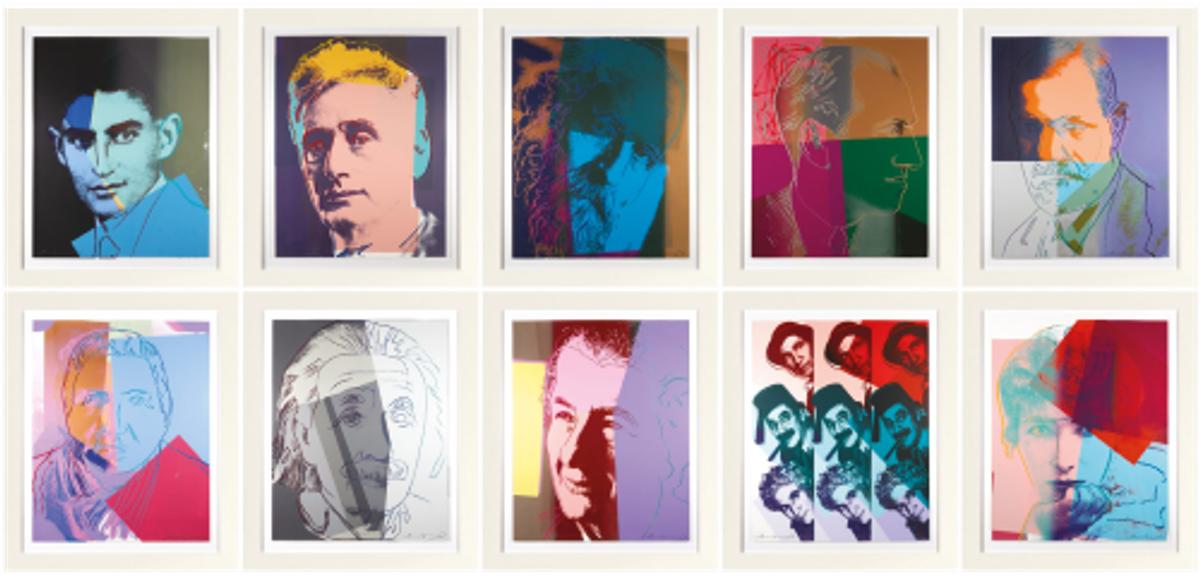 Andy Warhol, Ten Portraits of Jews of the Twentieth Century, 1980, sérigraphie en couleurs, Fondation Louis-Vuitton, Paris. © The Andy Warhol Foundation for the Visual Arts, Inc. et Ronald Feldman Gallery, New York. Photo Primae/Louis Bourjac.