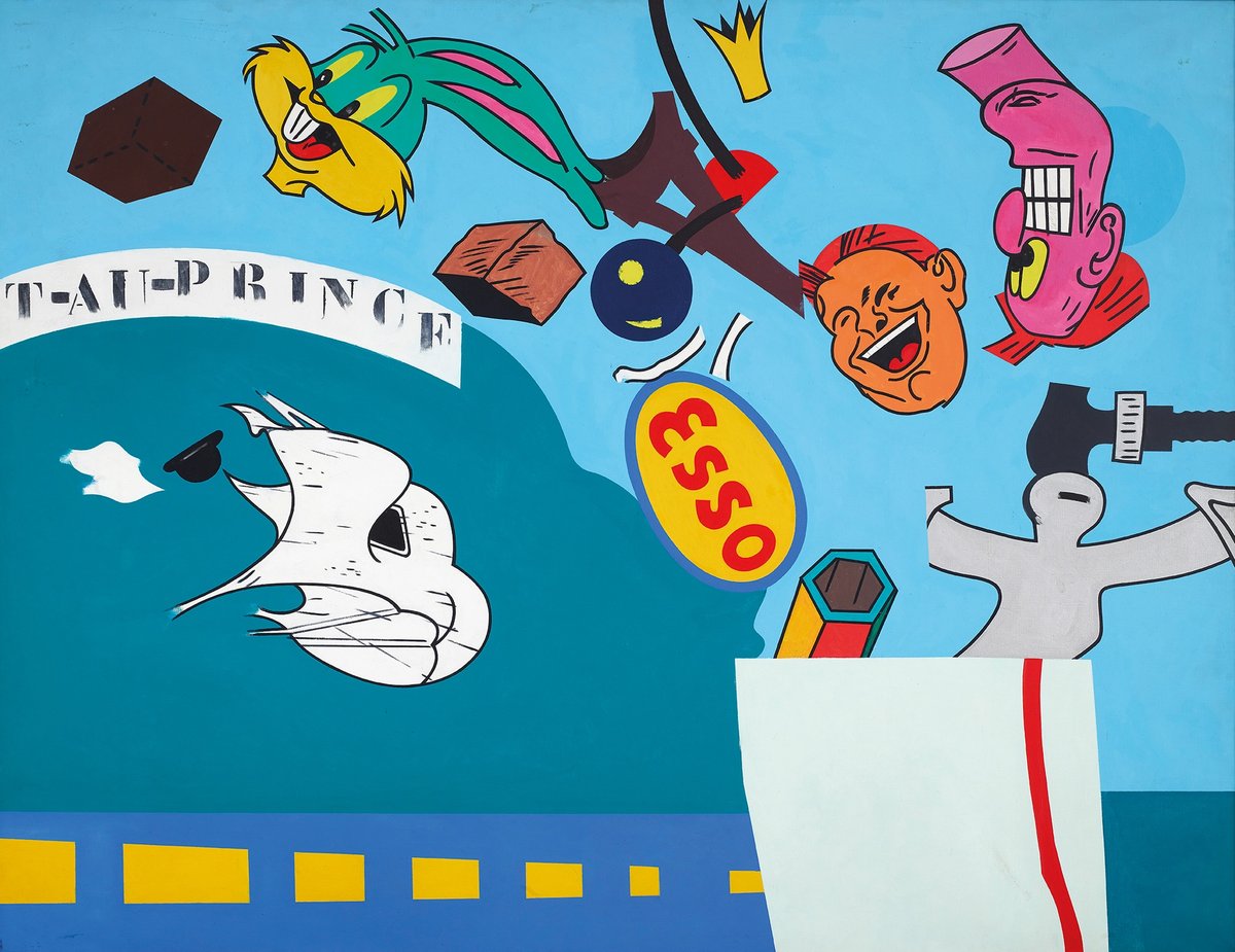 Hervé Télémaque, Escale, 1964. © Fondation Gandur pour l’Art, Genève. Photographe : André Morin. © 2024, ProLitteris, Zurich