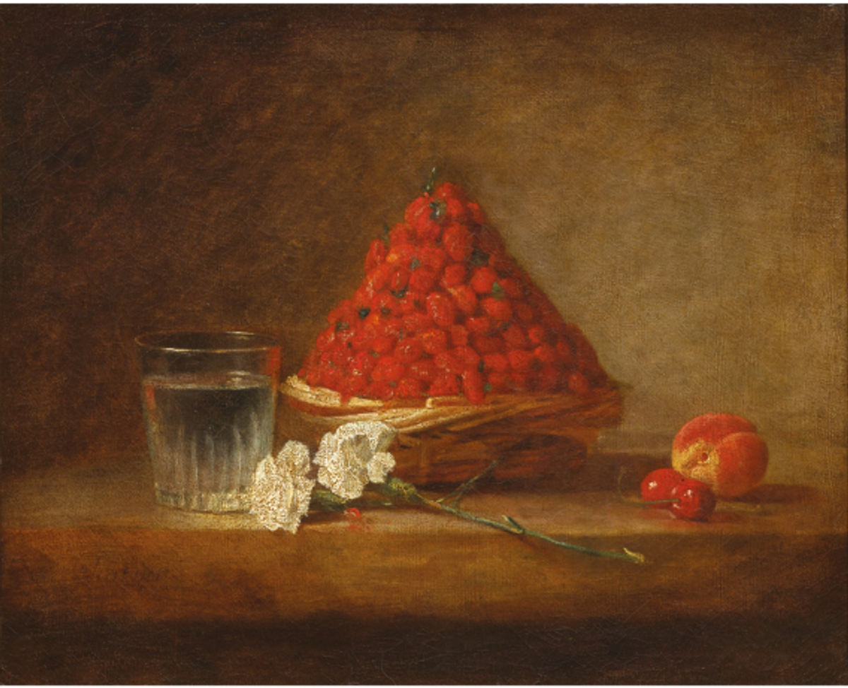 Jean Baptiste Siméon Chardin, Le Panier de fraises des bois, vers 1760, huile sur toile.Est. 12-15 millions d’euros. © Artcurial