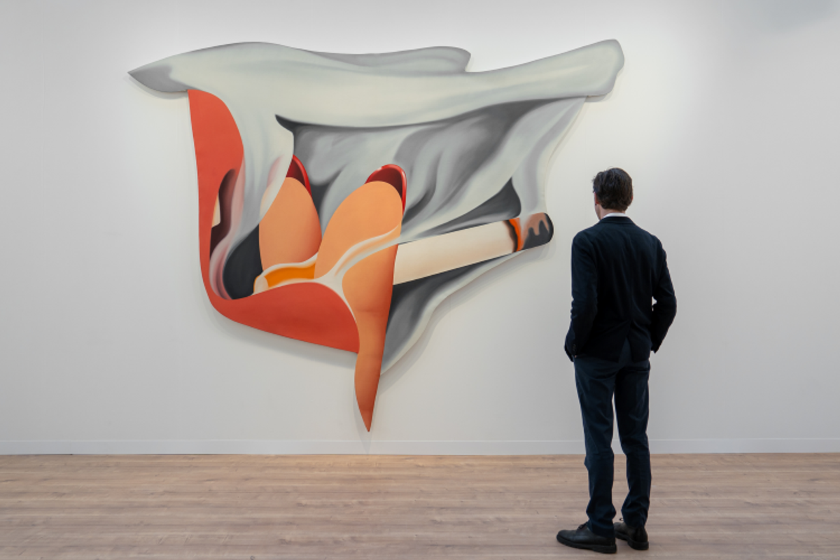 Œuvre de Tom Wesselmann sur le stand de la Galerie Almine Rech sur Art Basel Paris 2024. Courtesy of Art Basel