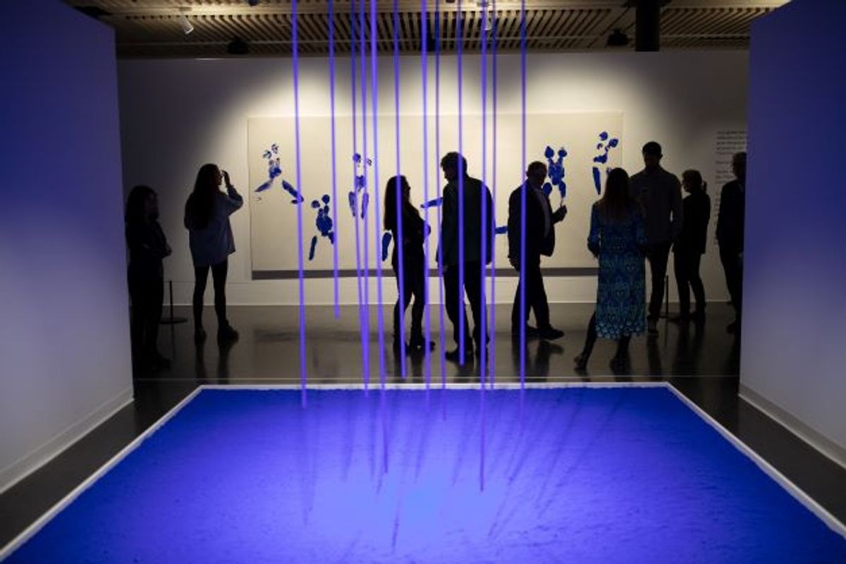Vue de l’exposition «Yves Klein. Rêver dans le rêve des autres», Fondation Opale, Lens (Suisse), 2023.
© Yorick Chassigneux