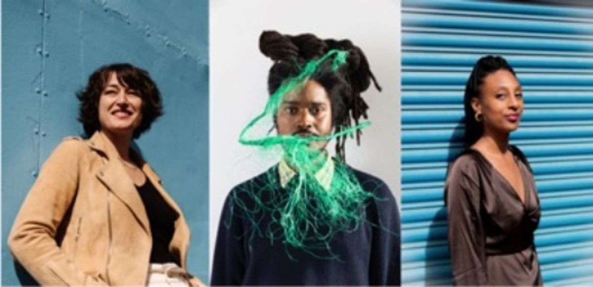 De gauche à droite : Céline Kopp, Julien Creuzet, Cindy Sissokho. © Sebastien Buret / Hans Lucas. © Viriginie Ribaut. © Sofia Yala