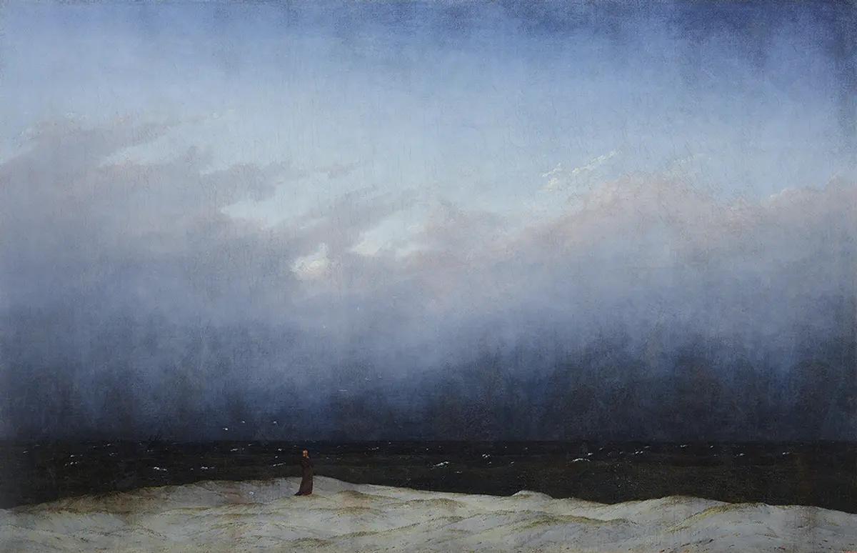 Caspar David Friedrich, Le moine au bord de la mer (1808-1810). © Staatliche Museen Berlin/Stiftung Preussischer Kulturbesitz