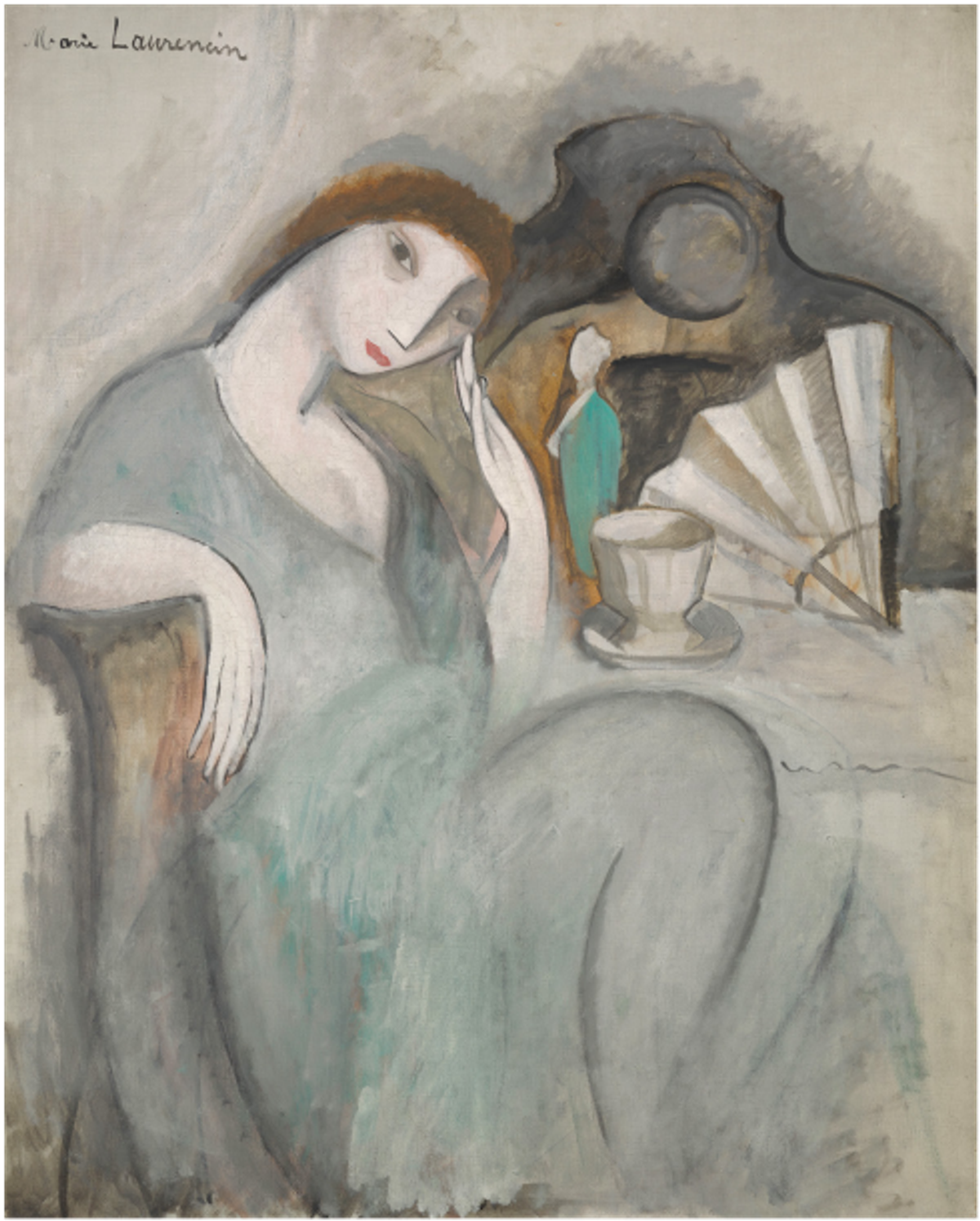 Marie Laurencin, La Songeuse, 1910-1911, huile sur toile, Musée national
Picasso-Paris. © Fondation Foujita. Photo RMN-Grand Palais (Musée national Picasso-Paris)/Adrien Didierjean
