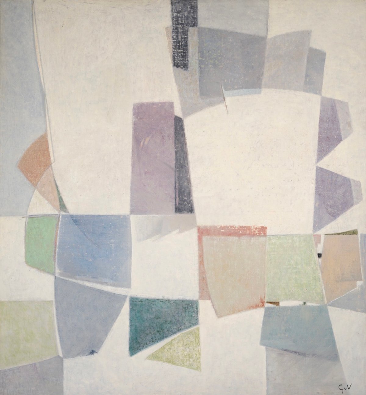 Geer van Velde, Composition, 1958, huile sur toile. Courtesy Piasa