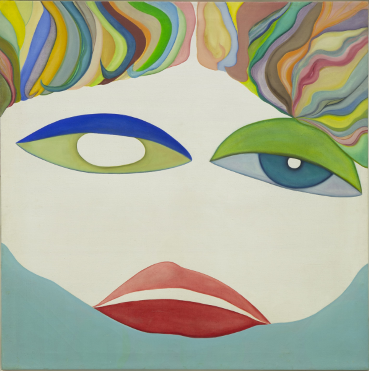 Huguette Caland, Visage, 1973, huile sur toile. 

Courtesy de l’Estate of Huguette Caland et de Mennour, Paris. Photo Archives Mennour