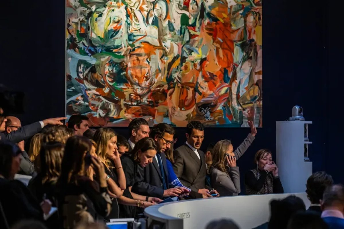 Pendant la vente d'art des XXe et XXIe siècles chez Christie's à Londres, le 28 février 2023. Courtesy Christie's