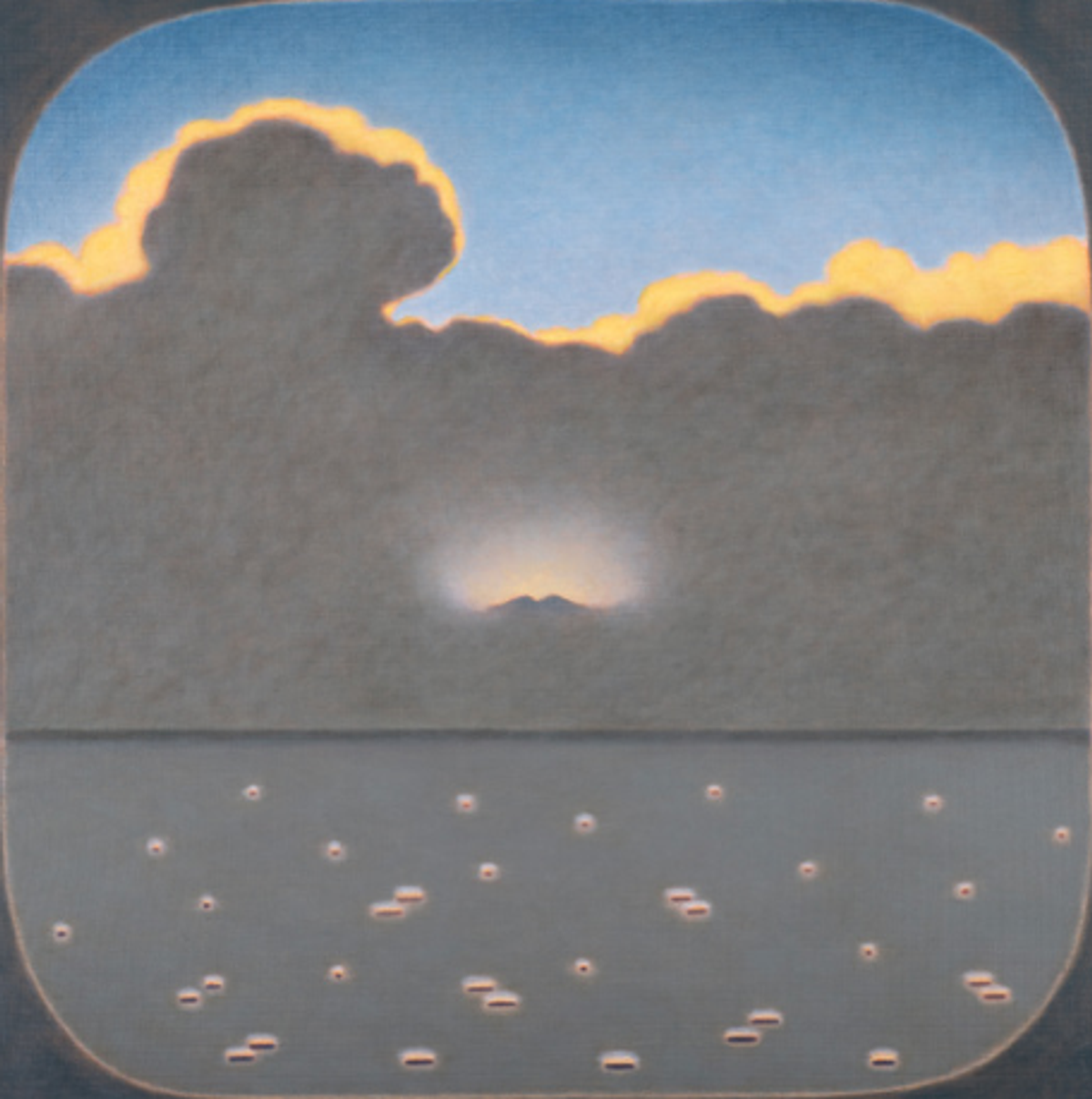 Caroline Bachmann, Grand Nuage jaune et gris, 2023, huile sur toile. © Caroline Bachmann