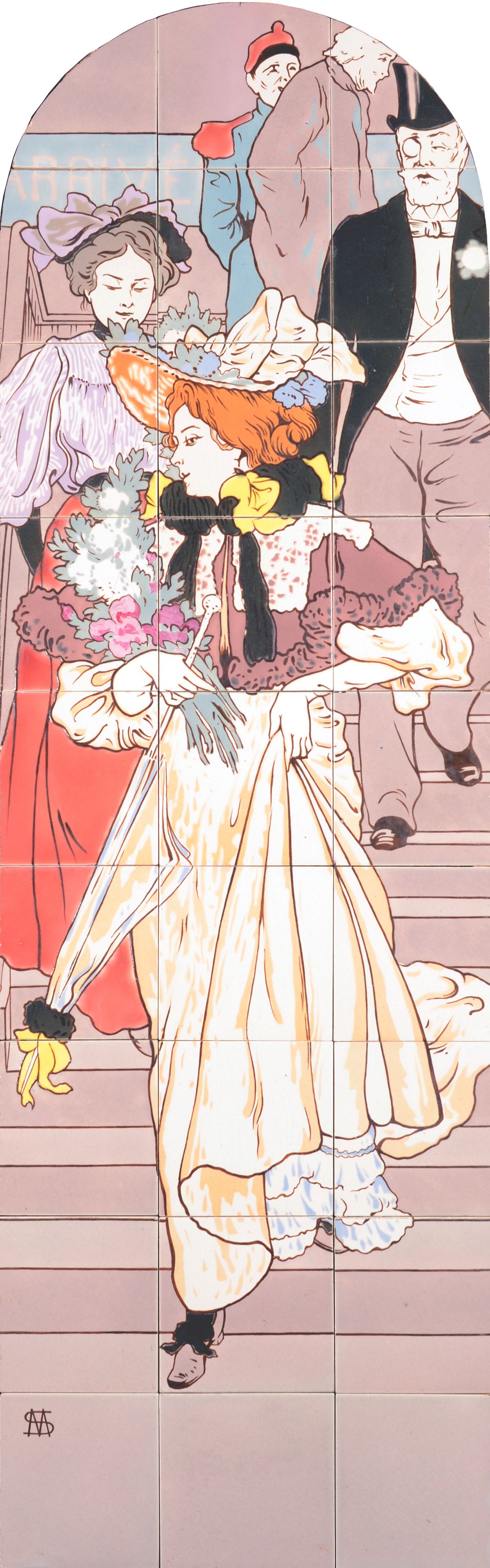 Eugène Martial Simas, Les Grands Magasins, vers 1895, faïence, manufacture de Sarreguemines.
© Musées de Sarreguemines