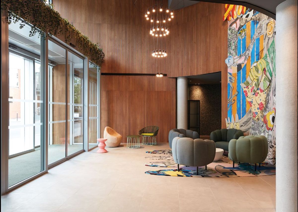 Le lobby de la Drawing House, Paris.
Photo Gaëlle Le Boulicaut