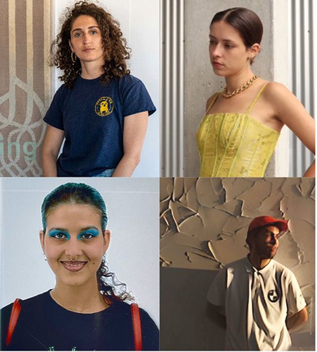 De gauche à droite et de haut en bas : Chloé Bensahel, Amélie Bigard, Neïla Czermak Ichti et Samir Laghouati-Rashwan. Crédits photos : Cyrille de la Motte Rouge ; Camille Wong @metale__ ; DR ; DR