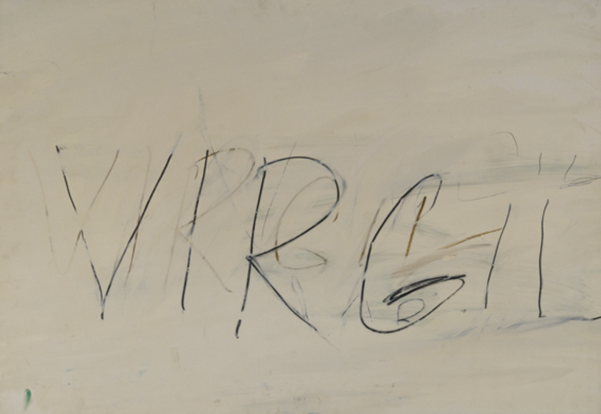 Cy Twombly, Virgil (détail), 1973, huile craie grasse et crayon sur papier, New York, The Cy Twombly Foundation. © The Cy Twombly Foundation. Photo Belisario Manicone