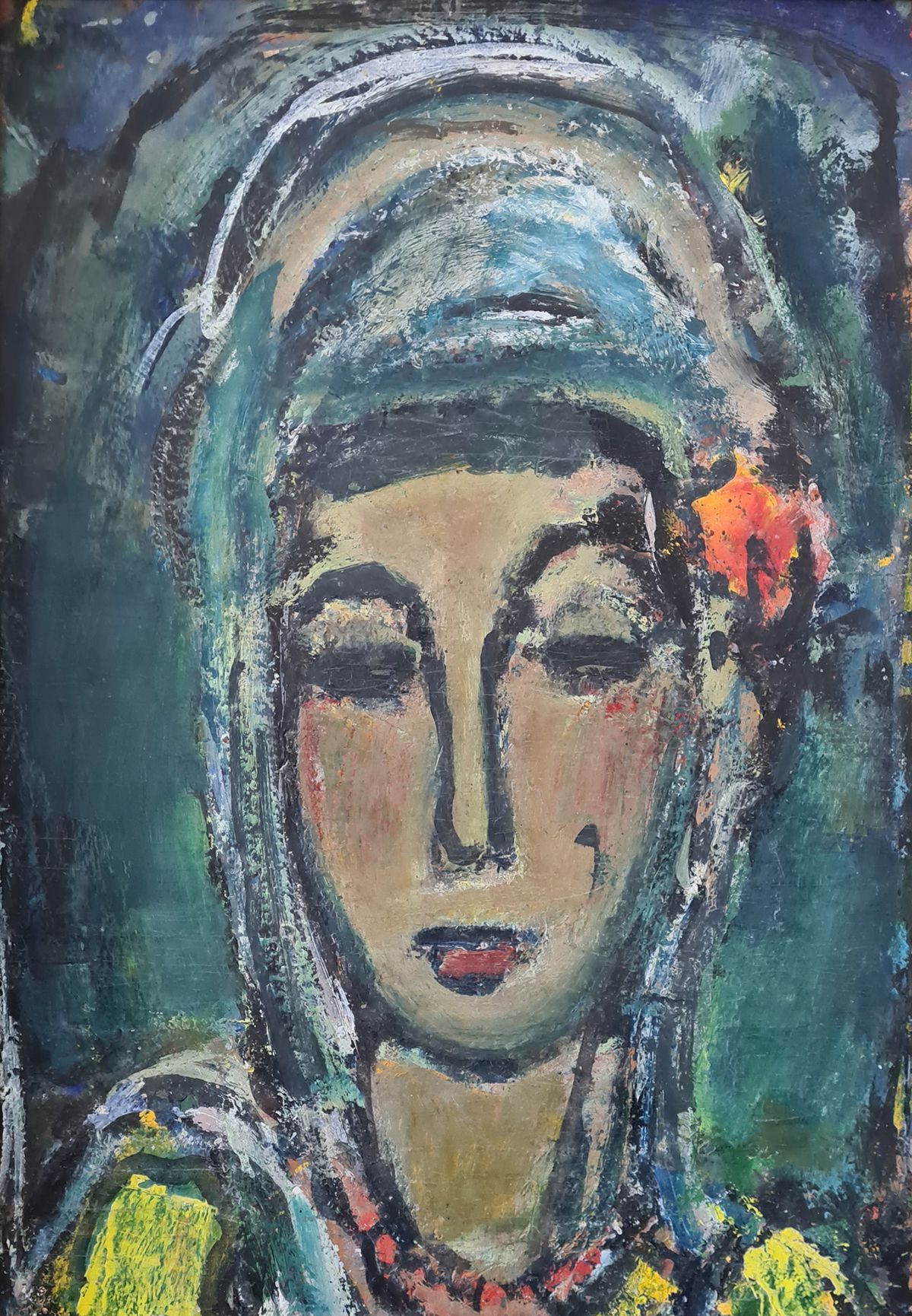 Georges Rouault, Aglaé, vers 1940, huile sur papier marouflé sur toile, 66,5 x 48 cm. © Besch Cannes Auction