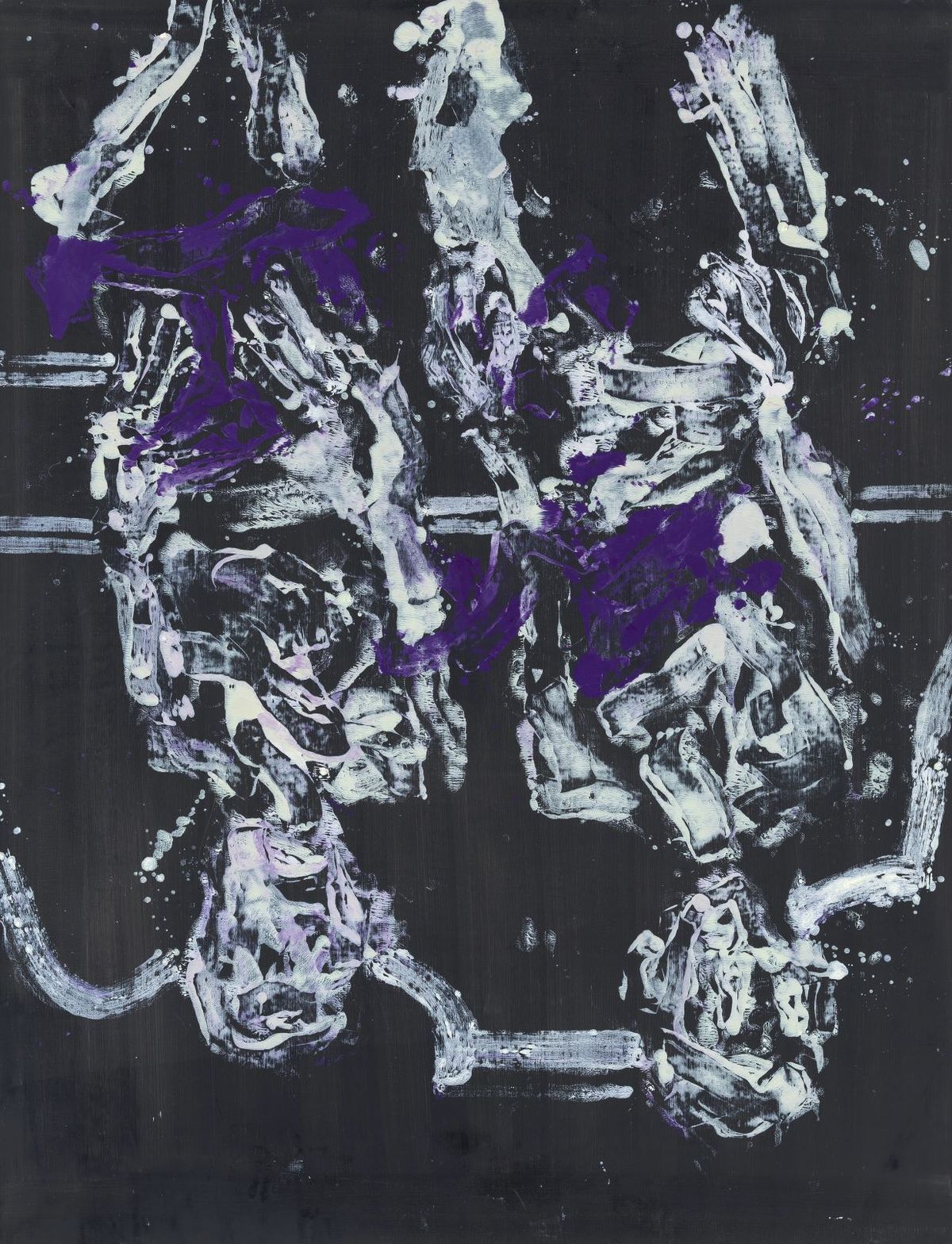 Georg Baselitz, X-ray lila, 2020, huile sur toile. Courtesy de l’artiste et galerie Thaddaeus Ropac. Photo Jochen Littkemann.