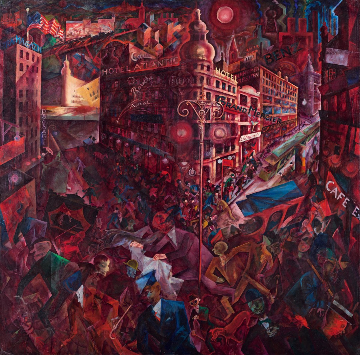 George Grosz, Metropolis, 1916- 1917, huile sur toile, Museo Nacional Thyssen-Bornemisza, Madrid. © The Estate of George Grosz, Princeton, N.J.