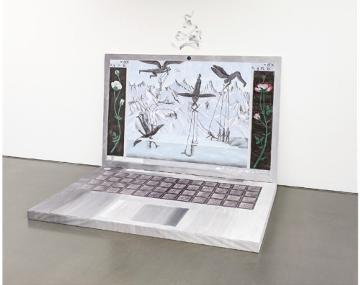 Agnes Scherer, Ohne Titel, 2021, bois, peinture sur toile et sur mur. Courtesy de l’artiste et sans titre. Photo Kai Werner Schmitt