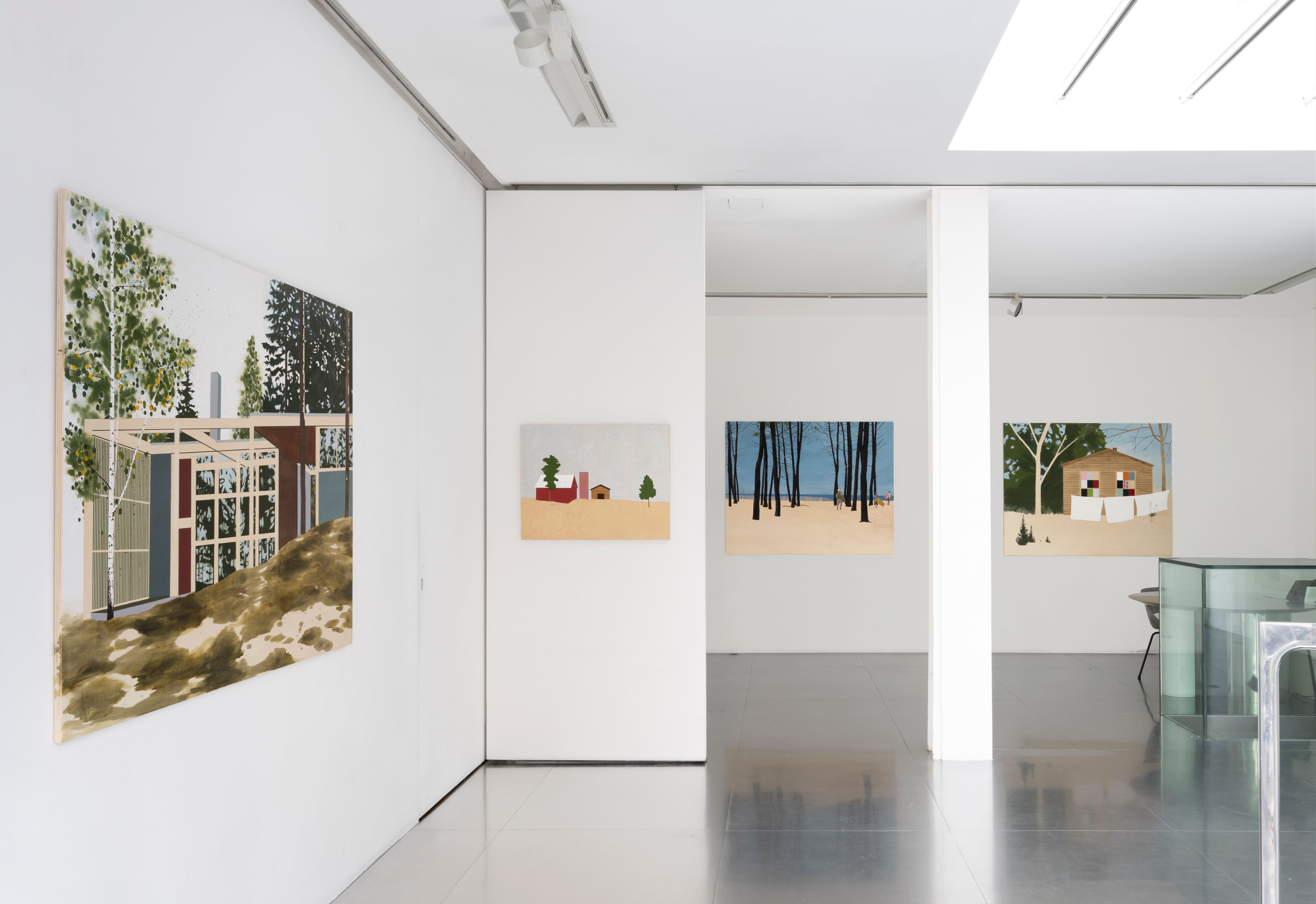 Vue de l’exposition « Blaise Drummond : A Liquid Note in Spring », Loevenbruck, Paris. Photo : Fabrice Gousset. Courtesy Loevenbruck, Paris