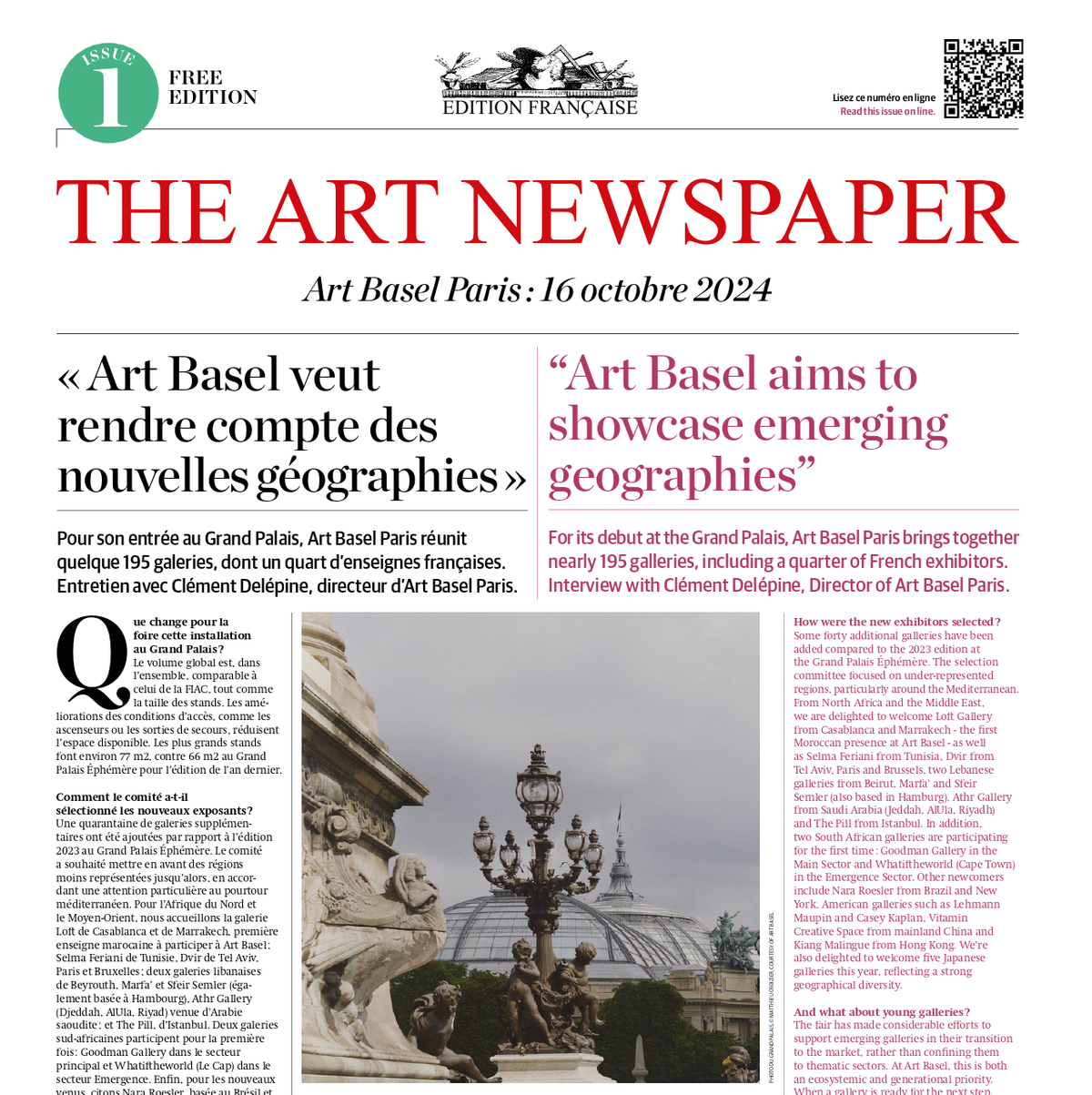 Art Basel Paris, Daily paper #1