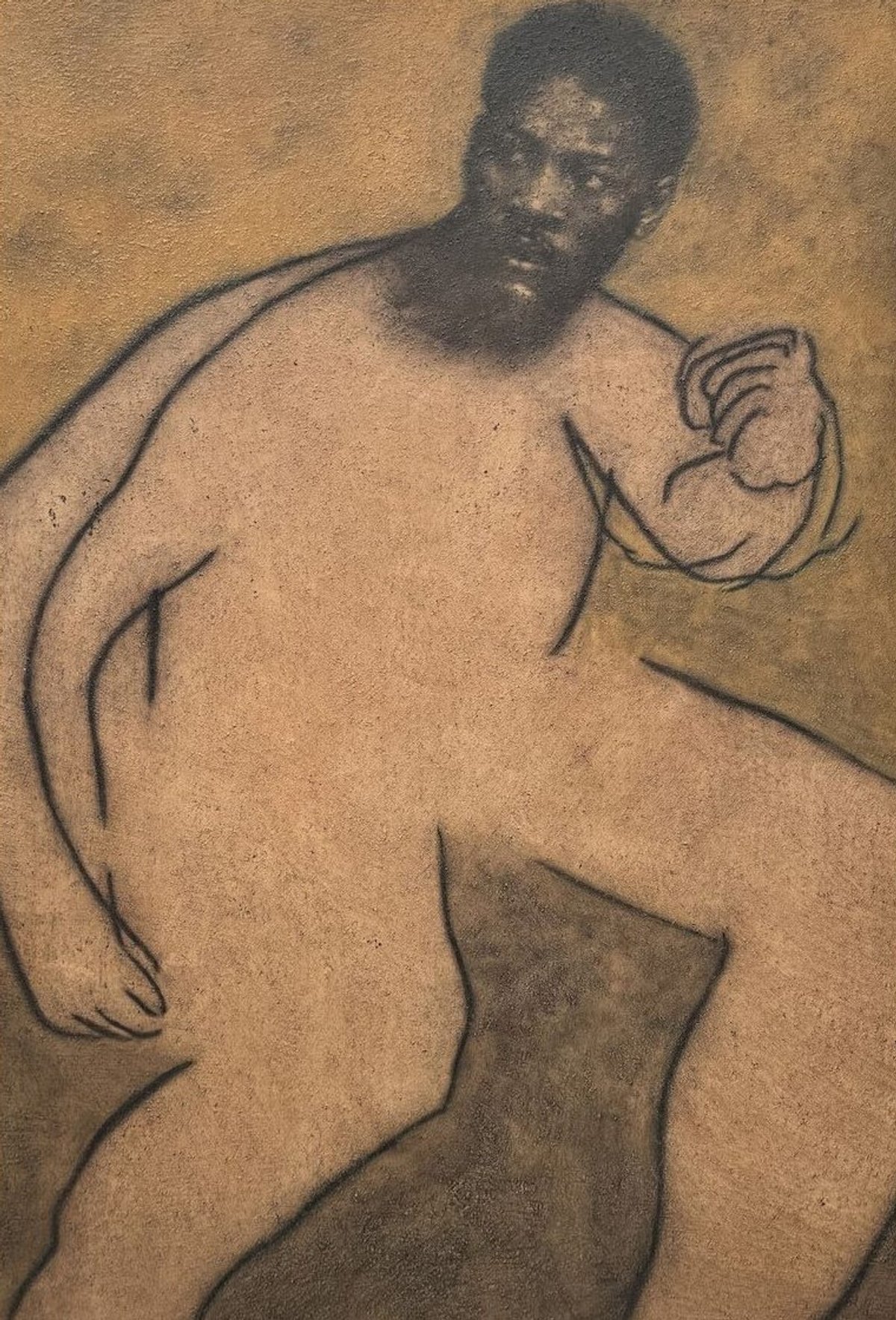 Chidy Wayne, Pugnator 089, 2026, technique mixte, Huile sur toile, 130 x 7 x 4 cm. Courtsey Grège Gallery