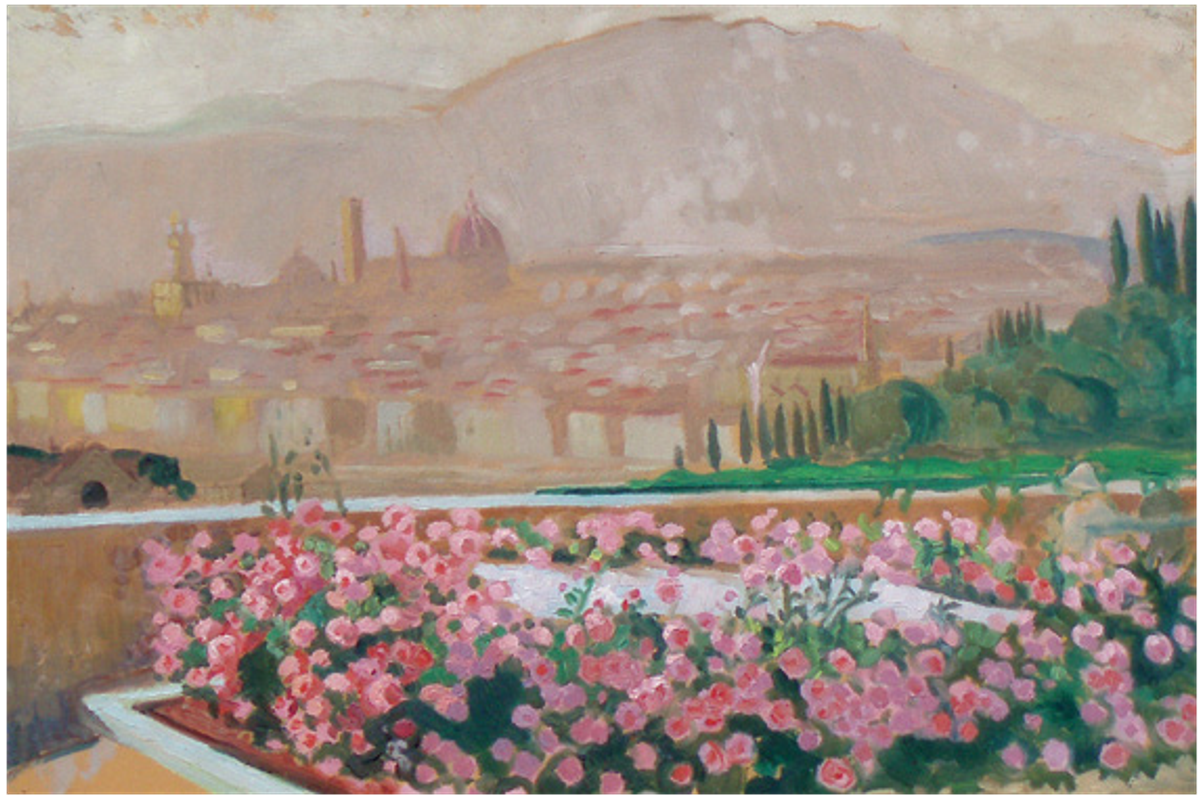 Maurice Denis, Vue de Florence depuis San Miniato, 1931, huile sur carton, collection particulière. © Catalogue raisonné Maurice Denis
