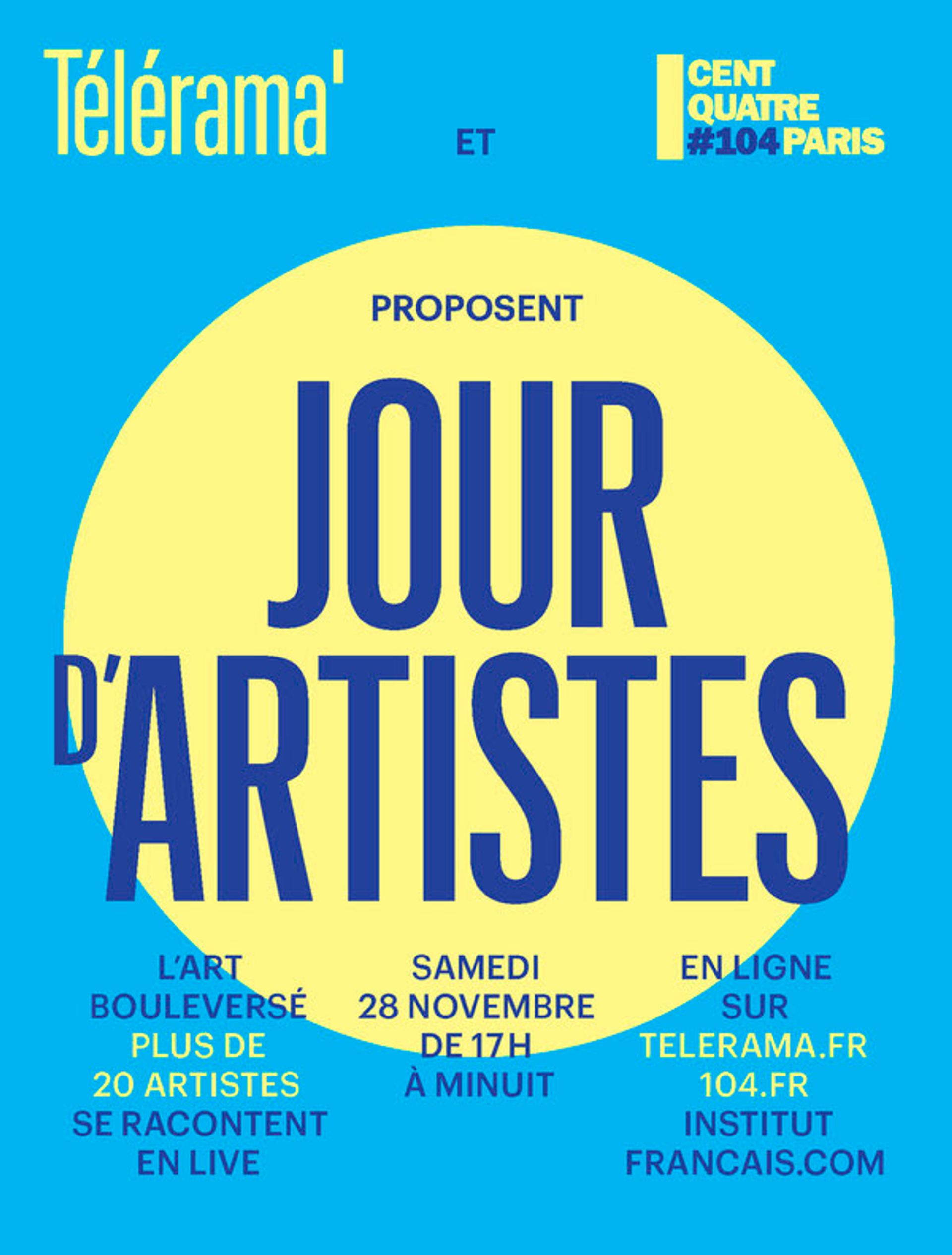 « Jour d’artistes » se tiendra en ligne et en direct le 28 novembre sur Internet. © D.R.