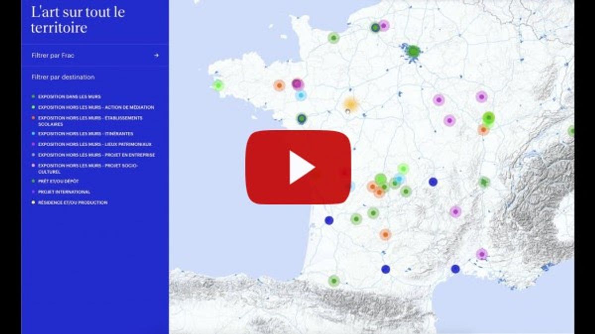 La carte interactive du nouveau site Internet des FRAC. © Frac Platform