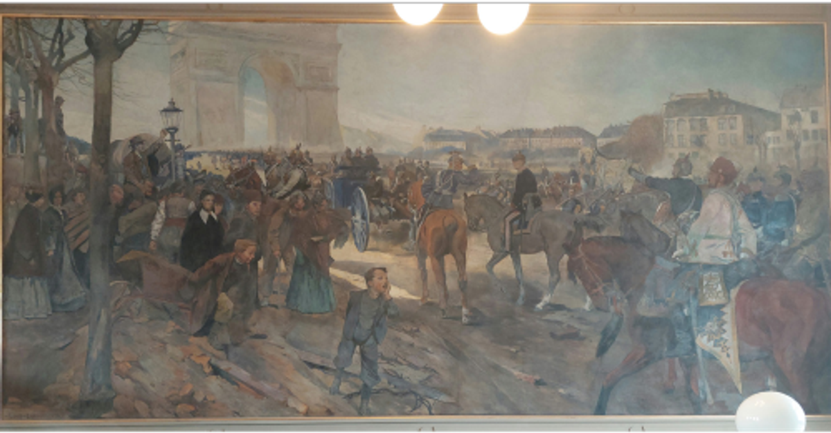 Walter von Looz-Corswarem, Die Vergeltung, 1900, fresque, escalier du château de Krzyżowa, Kreisau. Courtesy Domaine de Kreisau. Photo D.R.