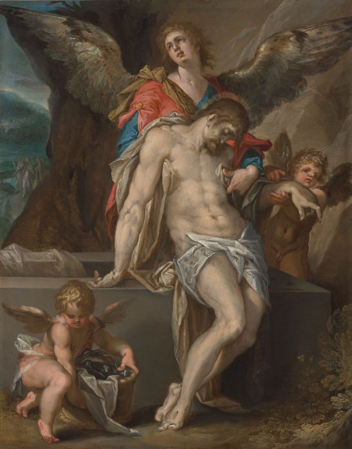 Bartholomeus Spranger, Le corps du Christ soutenu par les anges, vers 1587, huile sur cuivre, 33,7 x 26,6 cm, Don de B.P. Haboldt, en mémoire des victimes de Covid-19. © Rijksmuseum